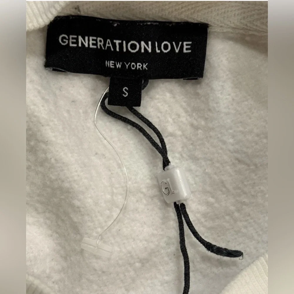 Rhinestone Embellished Crewneck Sweatshirt Fleece Pullover Generation Love S